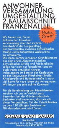 Flyer Umgestaltung Frankenallee Rückseite