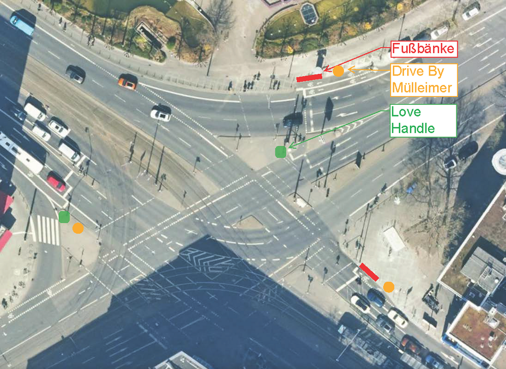 Platz der Republik: Vorschlag zur Aufstellung von Haltegriffen, Fußbänken und Drive-by-Mülleimern/Geoportal Frankfurt, Alexander Mitsch